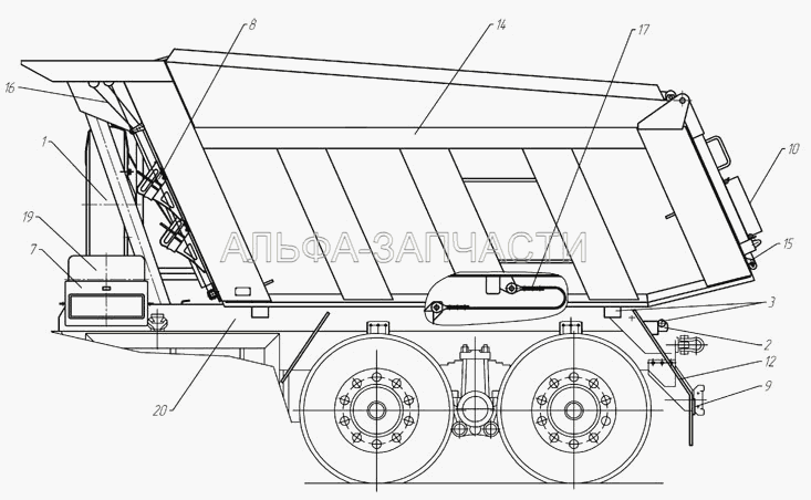 65115-8600001-80 Самосвальная установка  